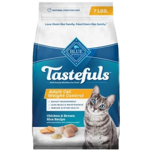 Blue Buffalo Tastefuls Natural Weight Control Cat Food, Chicken Recipe, 7-lb. Bag