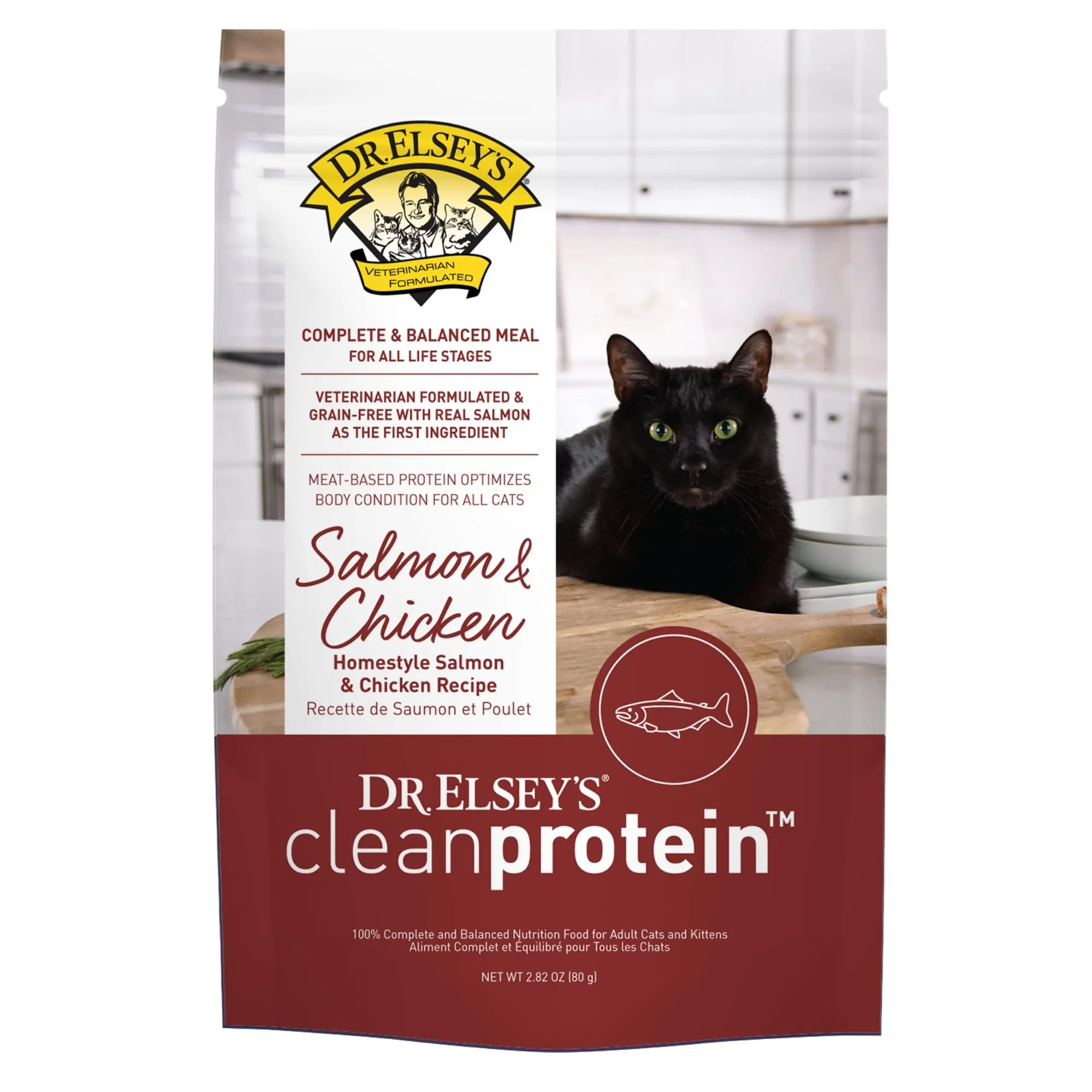 Dr. Elsey's cleanprotein Salmon & Chicken Homestyle Recipe All-Meat Pouch for Cats