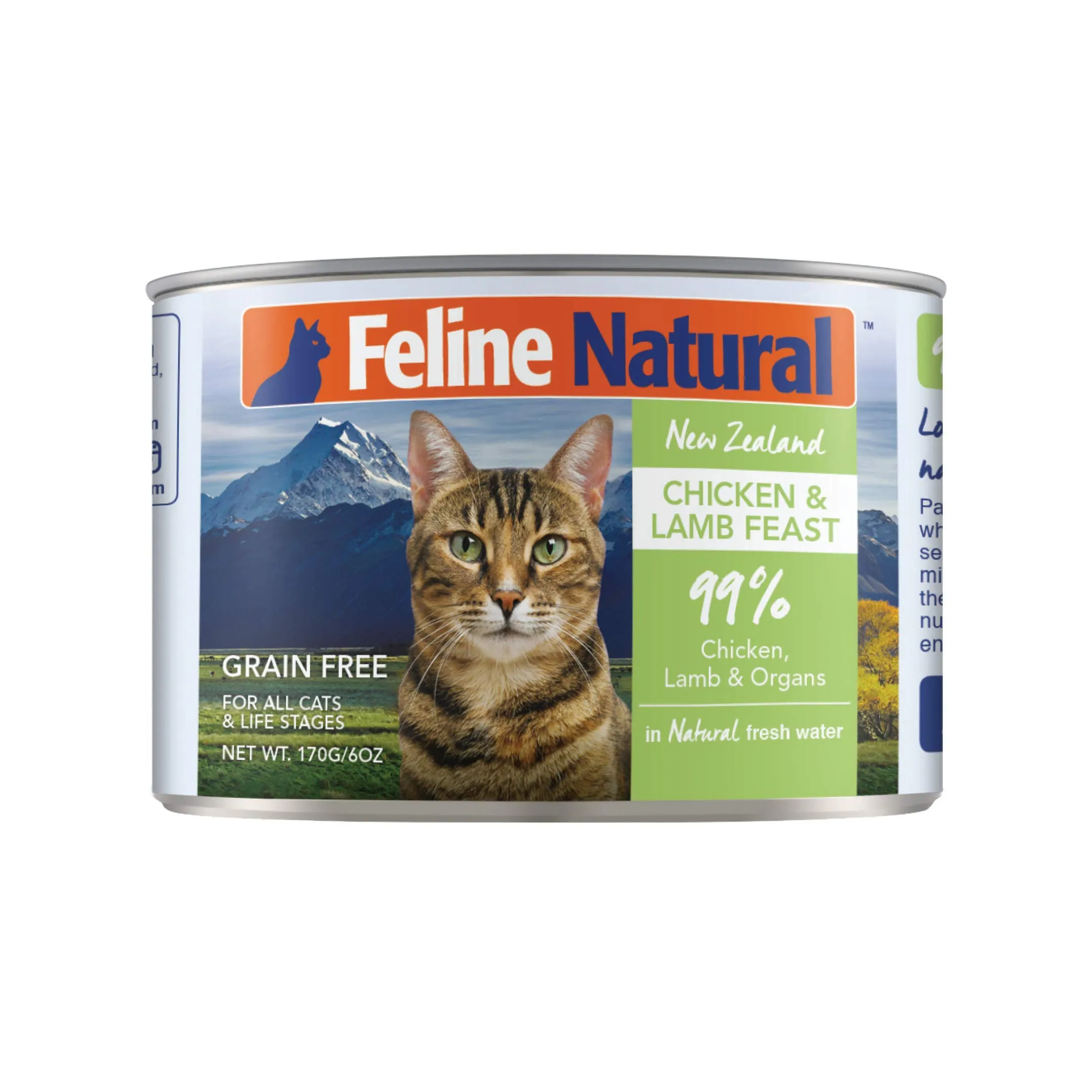 Feline Natural BPA-Free Gelatin Free Canned Cat Food Chicken & Lamb 6oz (12 Pack)