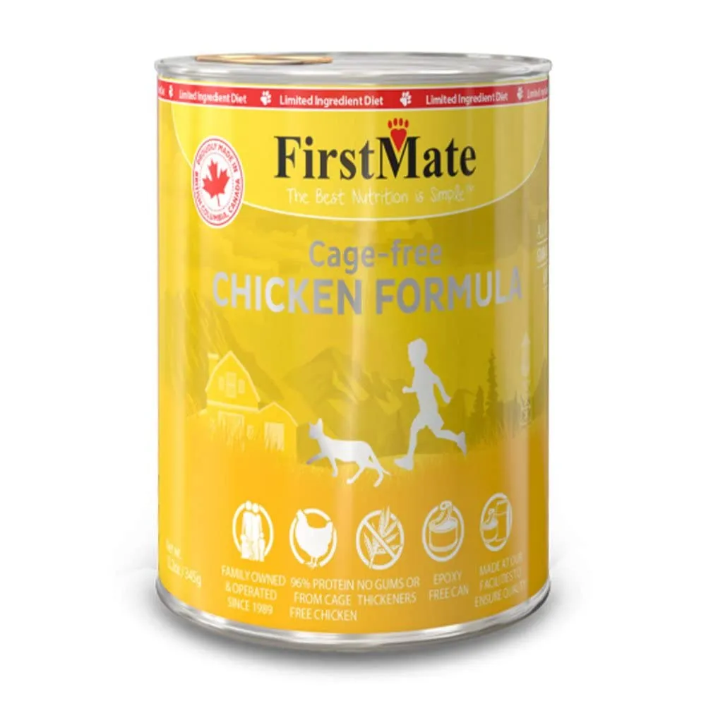 FirstMate Cage-Free Chicken Formula Canned Cat Food 12-Pack, 12.2 oz Each, Gluten-Free