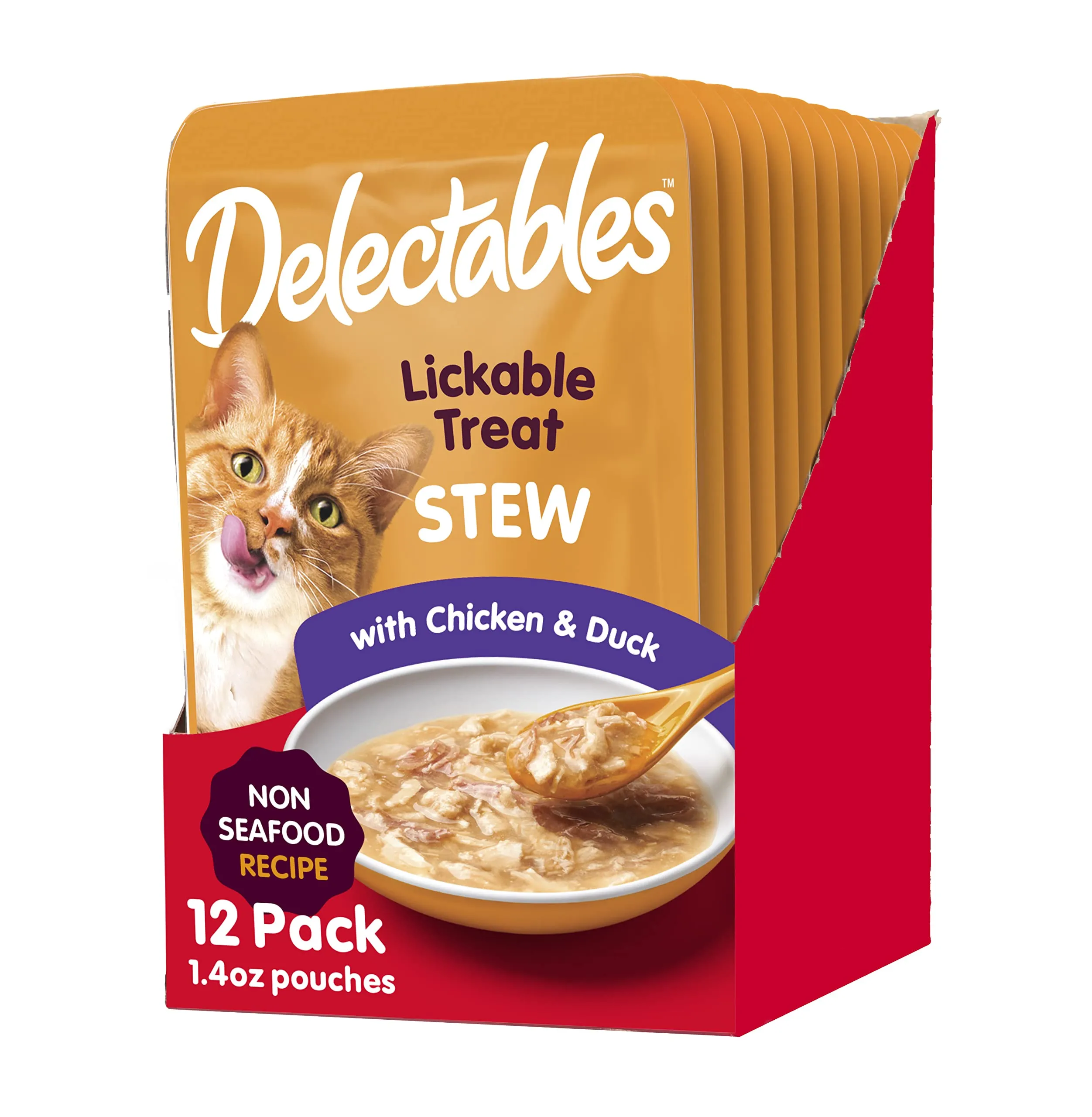 Hartz Delectables Non-Seafood Stew Wet Cat Treats, Chicken & Duck, 1.4oz (Pack of 12)