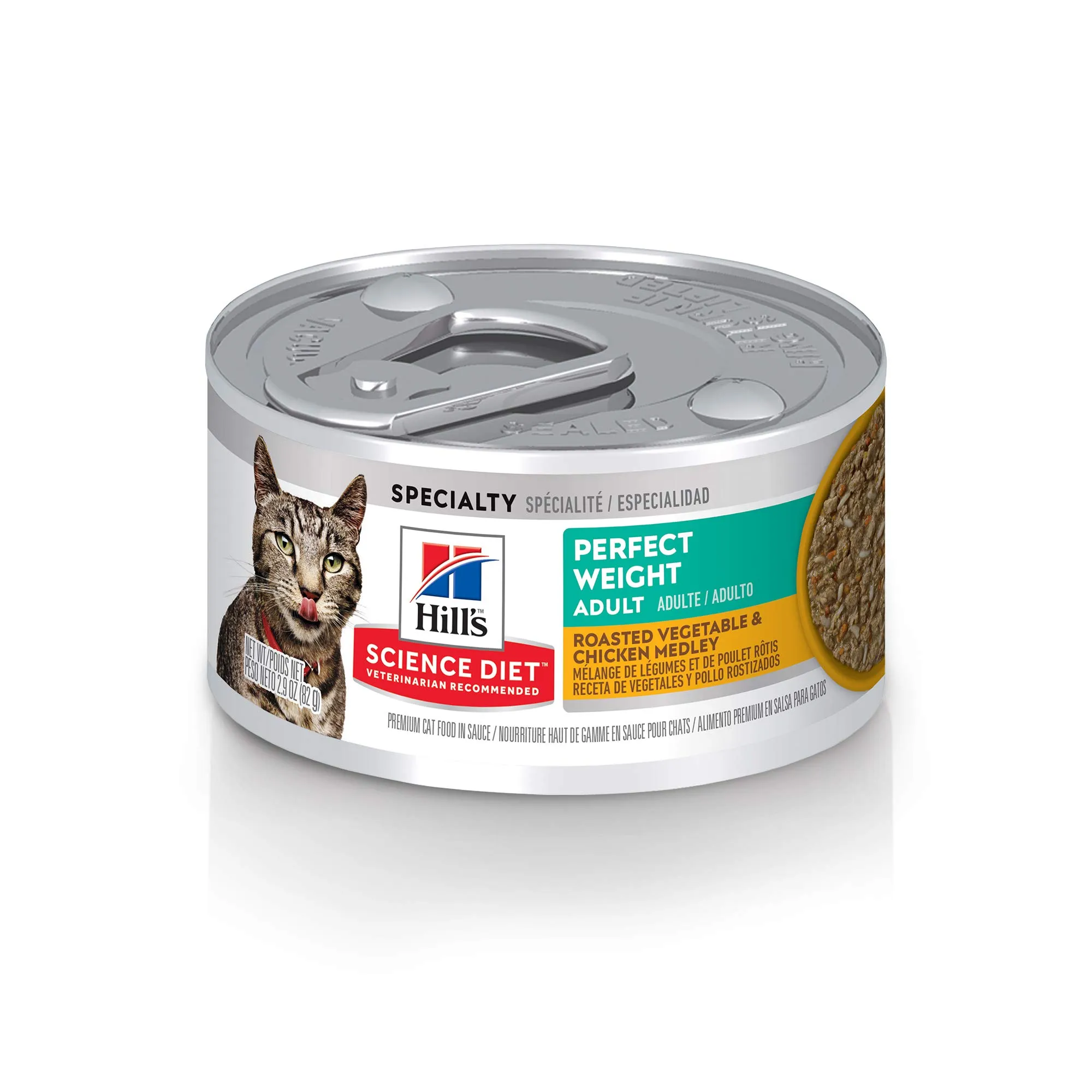 Hill's Science Diet Perfect Weight Wet Cat Food, Chicken & Roasted Vegetables Stew, 24-Pack