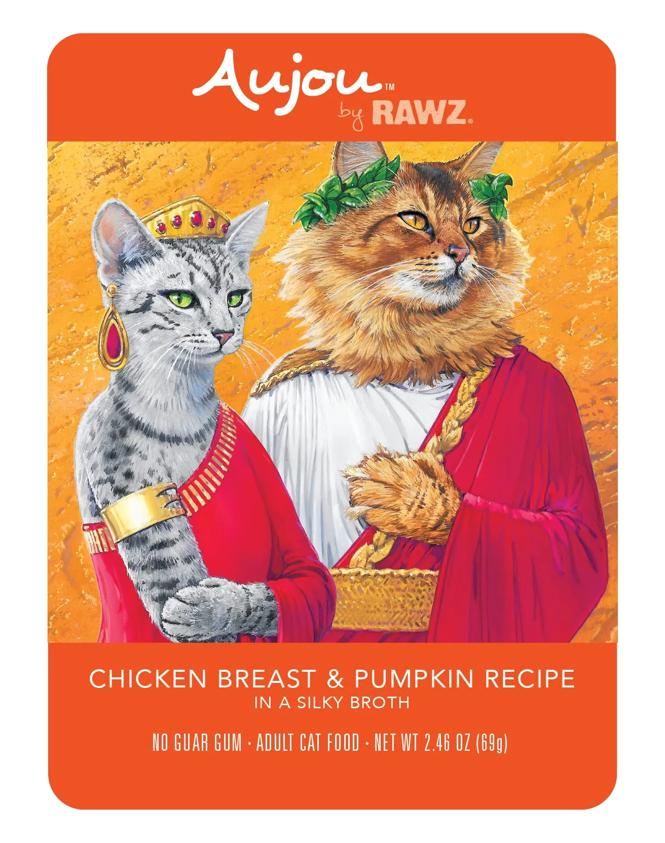 Rawz Aujou Chicken Breast & Pumpkin Cat Food 8 Pouches, 100% Nutritionally Complete