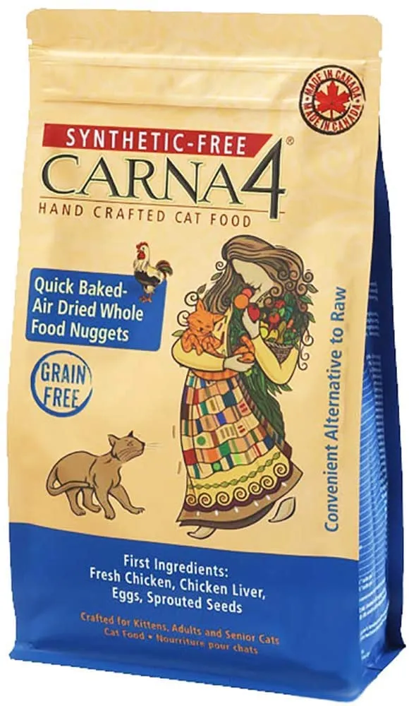 Whole-Food Complete Diet Cat Food - Carna4 Chicken 2 lb - Synthetic-Free & Quick-Baked